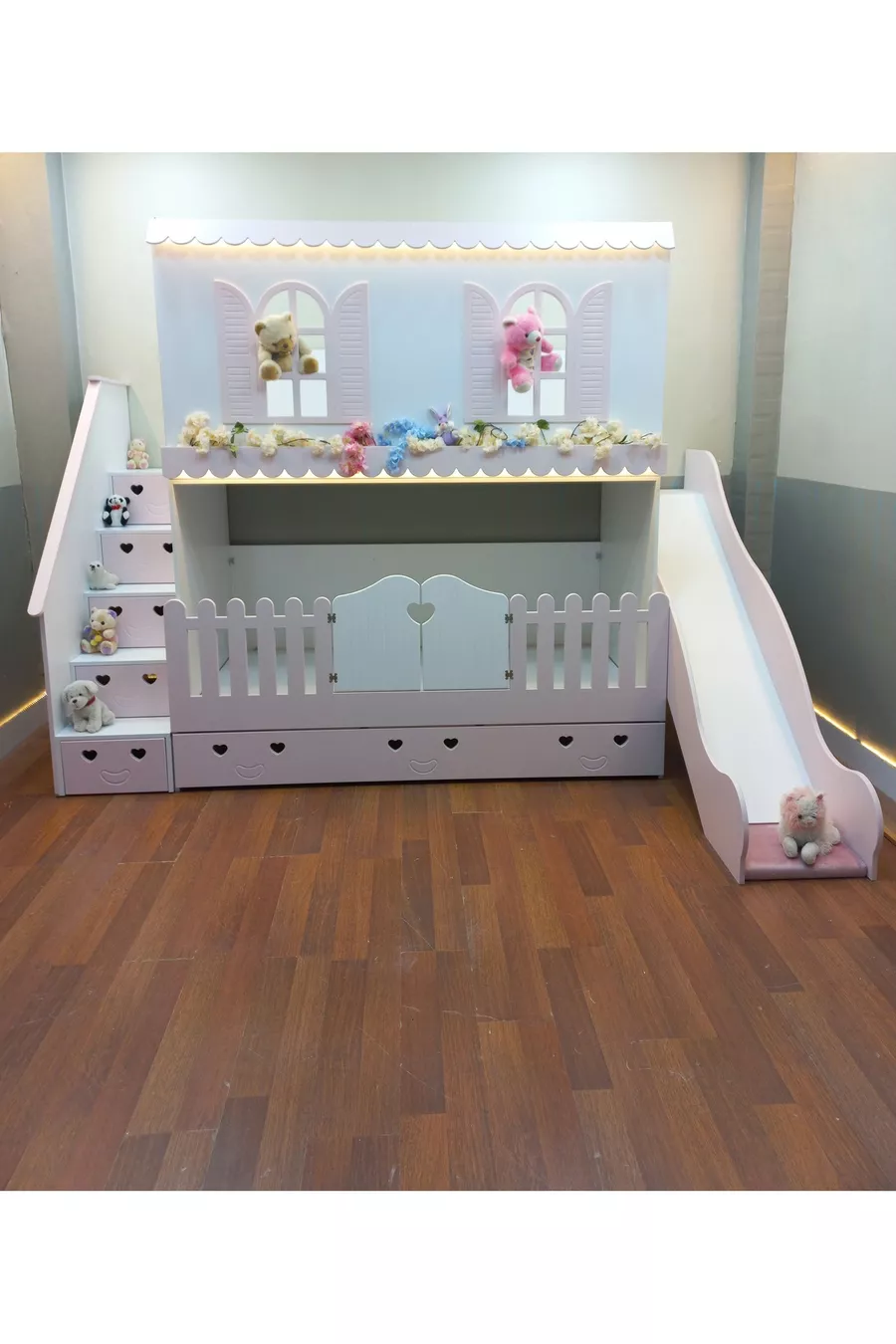 Alaçatı Bunk Bed with Slide and Small Bed