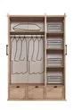 Lits superposés, Ensemble de chambre pour jeunes Polo avec bureau, lit superposé en noyer, armoire à 3 portes, 2 matelas Comfort