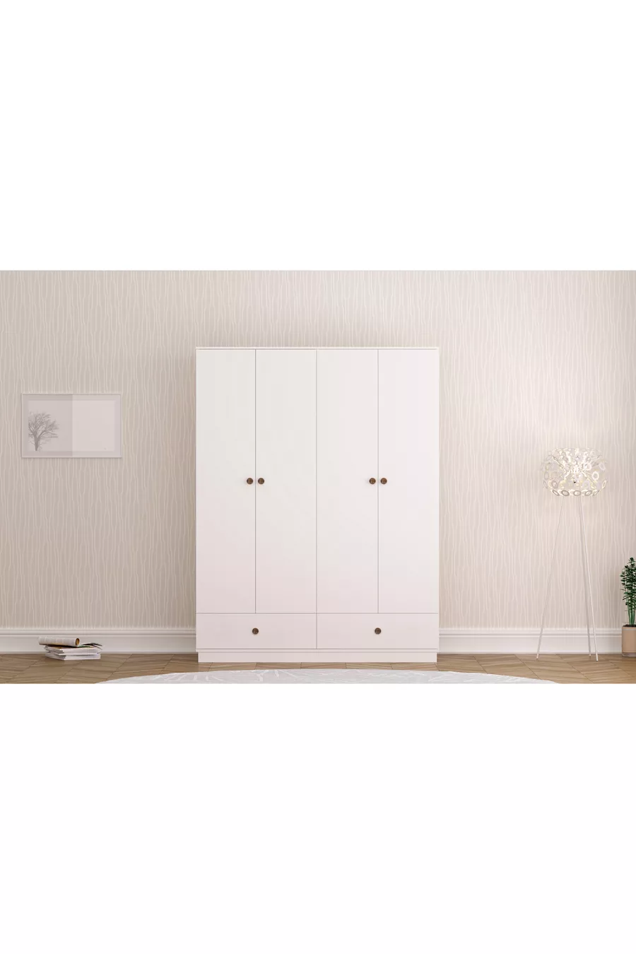 Guardaroba Elif Modern 4 Ante 2 Cassetti