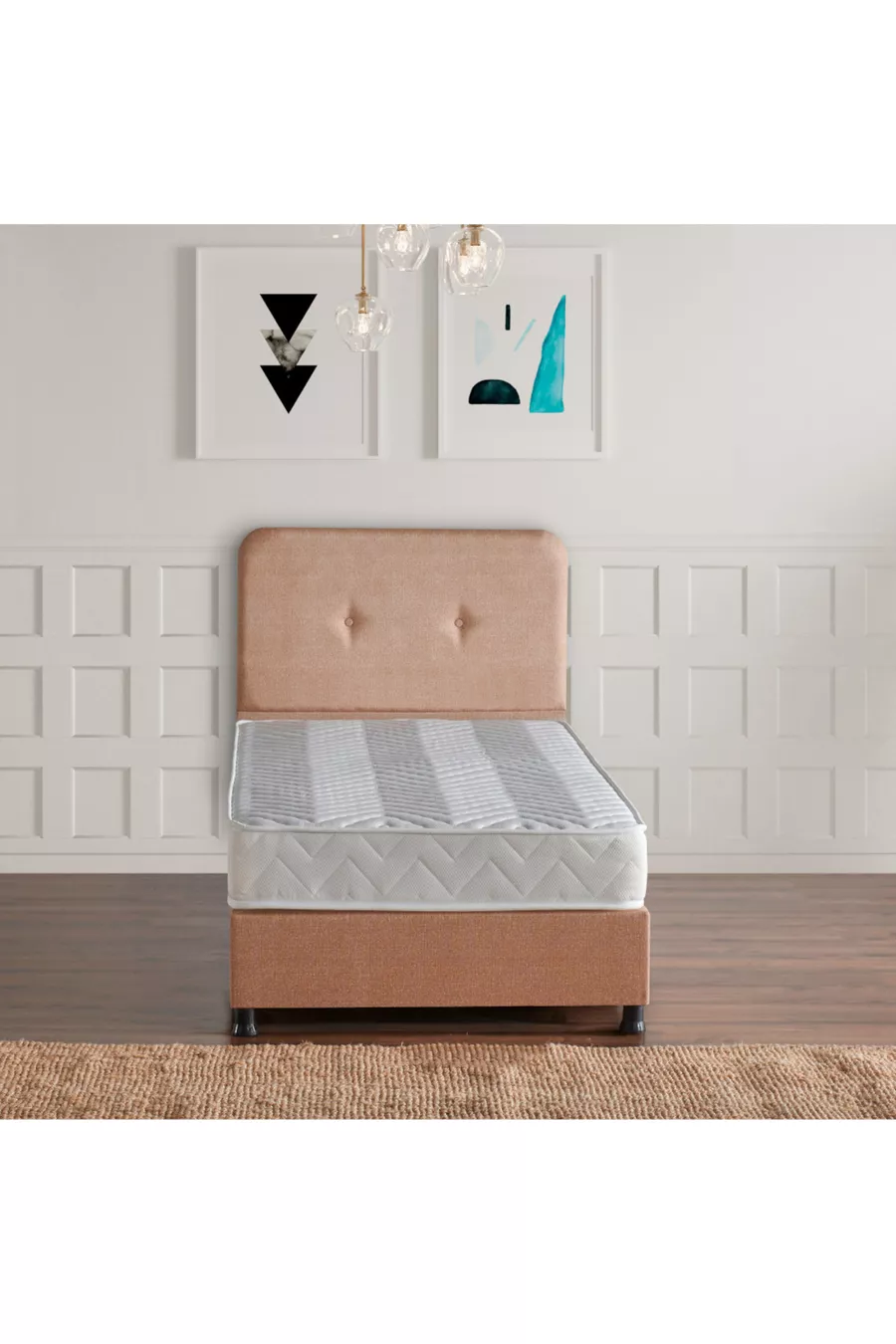 Niron Budget Bett Set Cm Bettgestell Kopfteil Set - Einzelbett Festes Orthopädisches Bett, Bettgestell