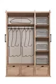 Lit superposé, ensemble de chambre pour jeunes Polo avec bureau double, lit superposé en noyer + armoire en noyer à trois portes