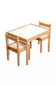 Ensemble table et chaises Montessori en bois pour bébé, marron, design éducatif et élégant
