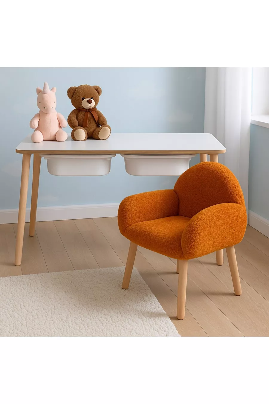 Table d'activité en bois pour enfants avec fauteuil et chaise