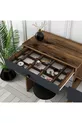 Commode à maquillage miroir variant Lisbonne - Noyer / Anthracite