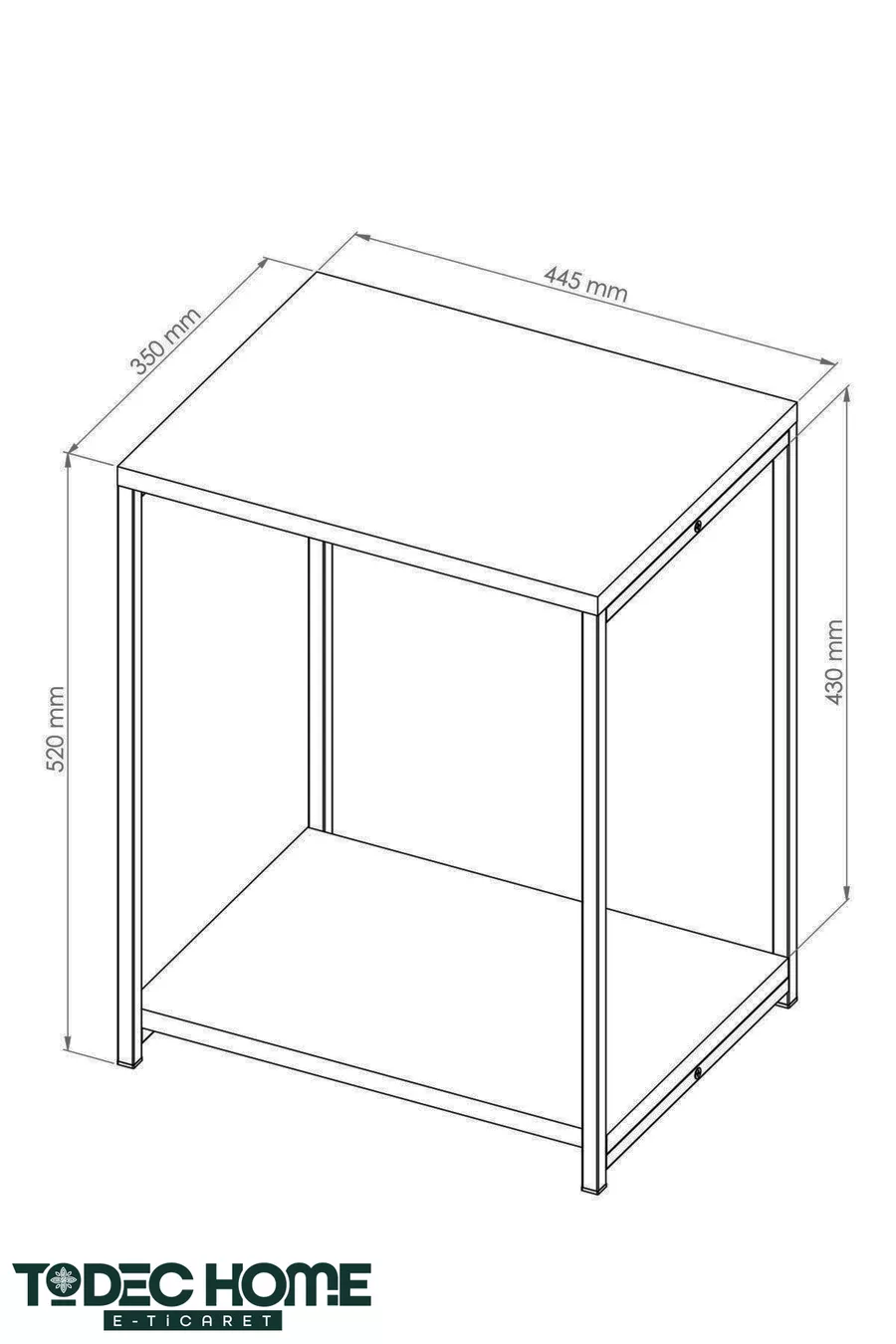 Tobi Commode Polyvalente Table d'Appoint Étagère Latérale