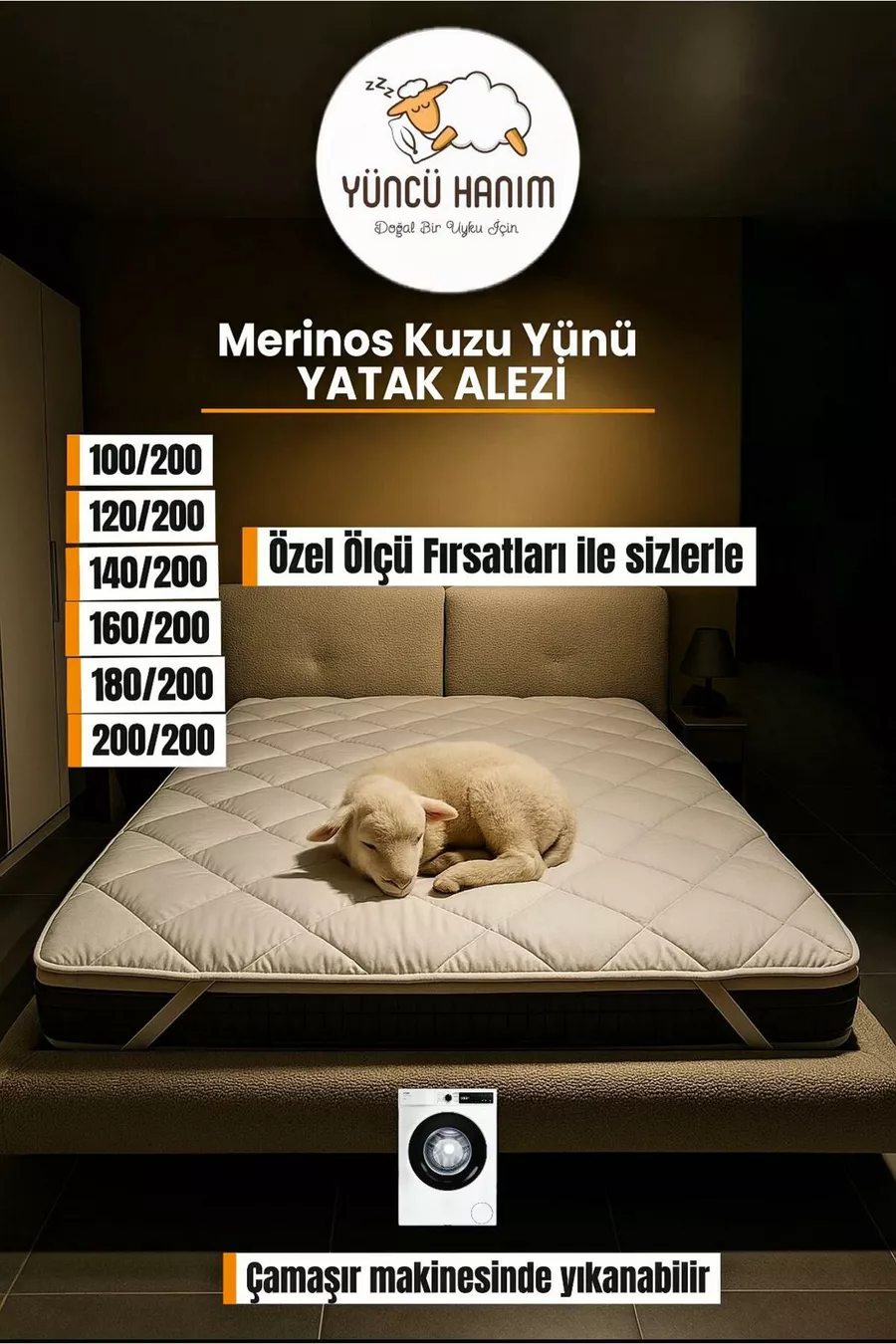 Protège-matelas en laine d'agneau Mérinos, protège-lit, matelas (% laine d'agneau Mérinos)