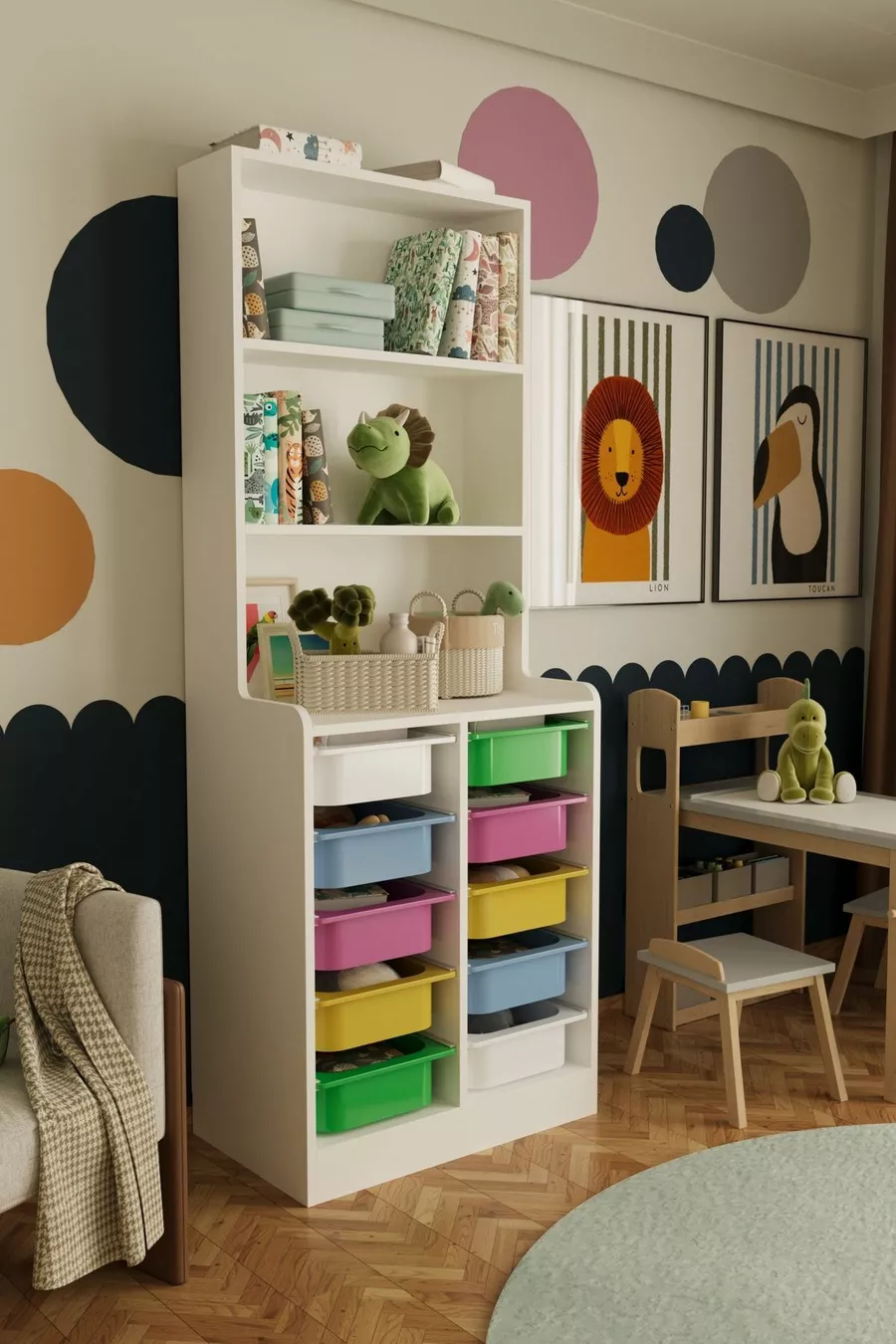 Lisano Multipurpose Toy Cabinet, Multicolored