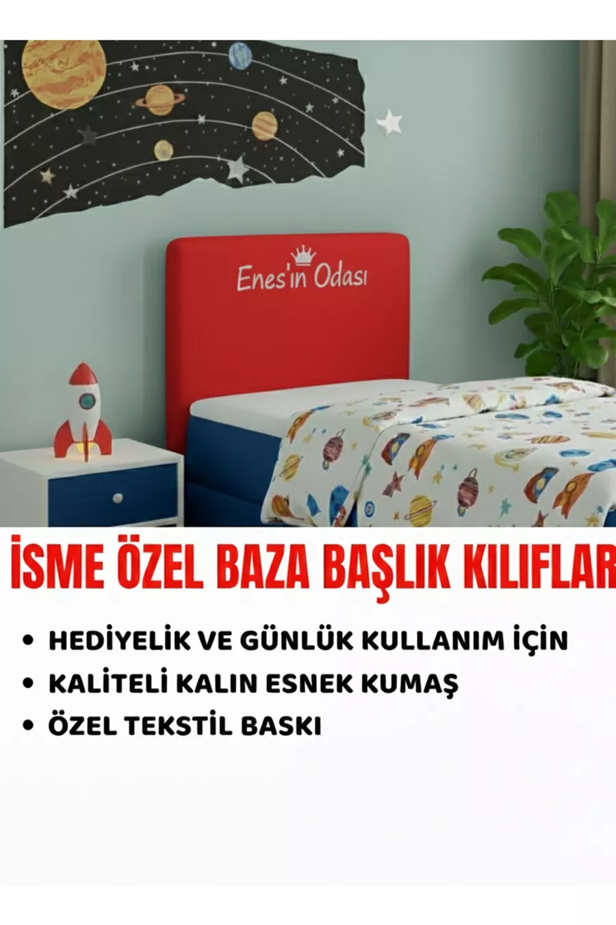 Personalized Printed Bed Base Headboard Cover with Gift – Single Bed Cover