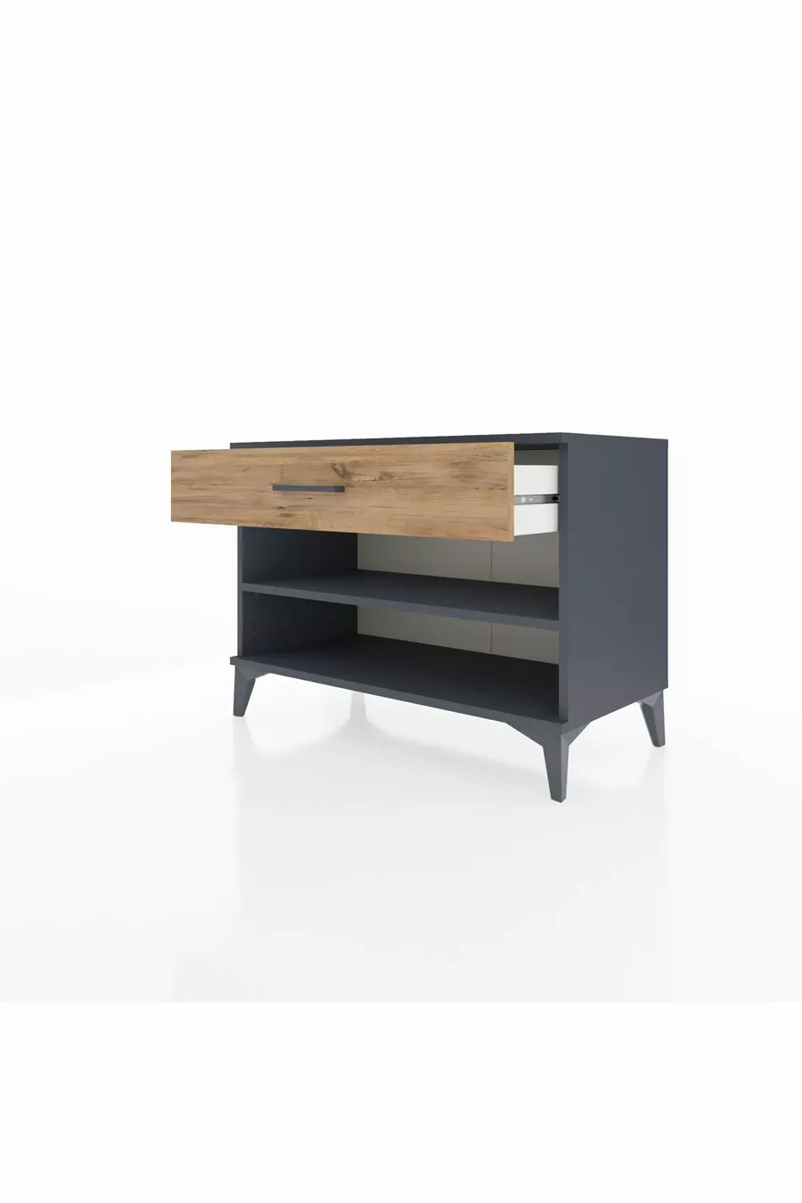 Hyperion Dresser Single Shelf Single Drawer Anthracite-Pine