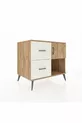 Commode Kronos avec une seule étagère, 2 tiroirs et une porte, pin-pin / pierre de lune