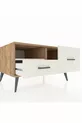 Commode Kronos à une étagère et 2 tiroirs en pin et pierre de lave