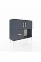 Commode Arges 2 étagères 1 tiroir 2 portes Anthracite-Anthracite