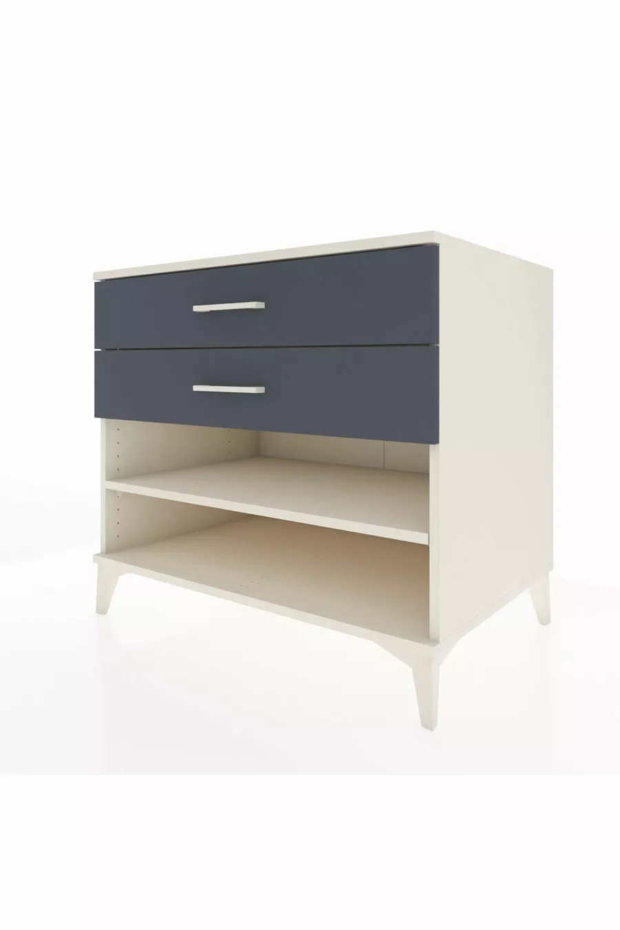Commode Kronos à une étagère et 2 tiroirs, Pierre de lune-Anthracite