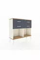 Commode Arges 4 tiroirs Pierre d'ailes-Pin/Anthracite