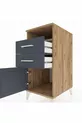 Table de chevet Kronos avec une étagère, 2 tiroirs et une porte, pin-anthracite