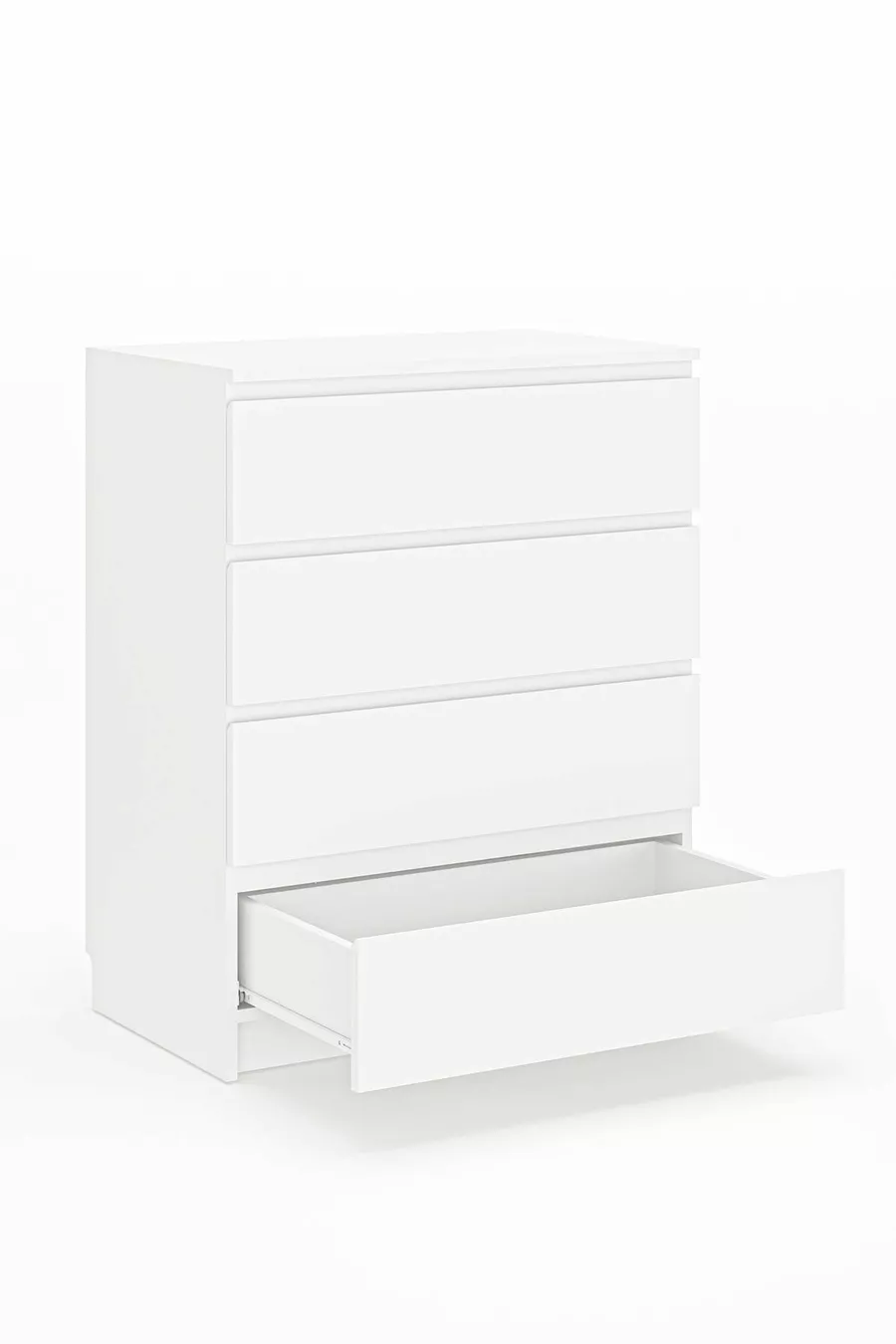 Commode Derinkuyu à 4 tiroirs pour chambre à coucher ou chambre de bébé en blanc