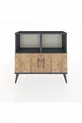 Commode Arges 2 étagères 2 portes Anthracite-Pin/Anthracite