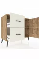 Commode Hyperion avec une seule étagère, 2 tiroirs et 2 portes, Pin-Pin / Pierre de bois