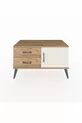 Commode Hyperion avec une étagère, 2 tiroirs et une porte, pin-pierre d'onyx/pin