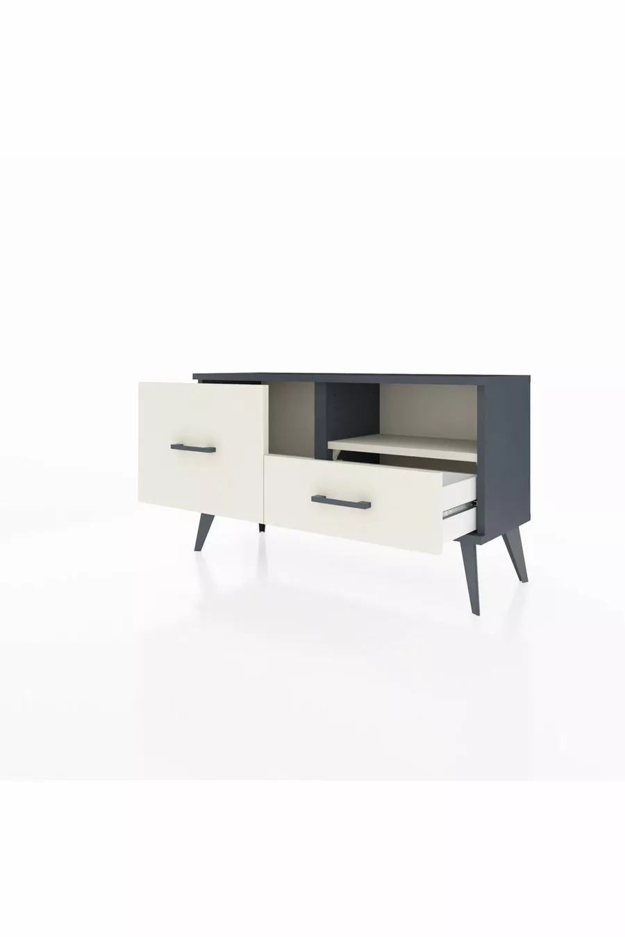 Arges Dresser Single Shelf 2 Drawers Anthracite-Agate