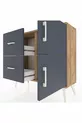 Commode Arges avec une étagère, 2 tiroirs et 2 portes, pin-anthracite