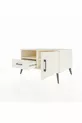 Commode Kronos avec 2 étagères, 1 tiroir et 1 porte, couleur Pierre de Lune