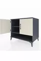 Commode Kronos 2 étagères 2 portes Anthracite-Pierre de lune
