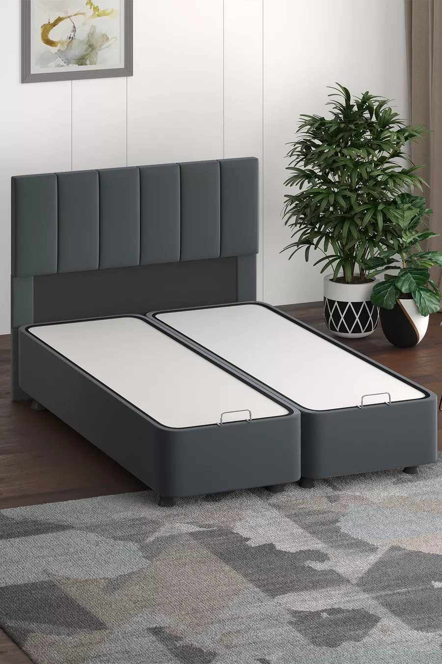 Tête de lit, Tête de lit Camélia Anthracite, Options de taille