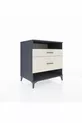 Commode Kronos à une étagère et 2 tiroirs Anthracite-Pierre de Lune