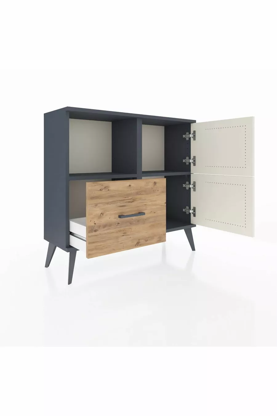 Шифонер Arges с 2 рафта, 1 чекмедже и 2 врати, антрацит-гранит/бор