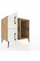 Commode Kronos 2 étagères 2 portes Pin-Quartz/Anthracite