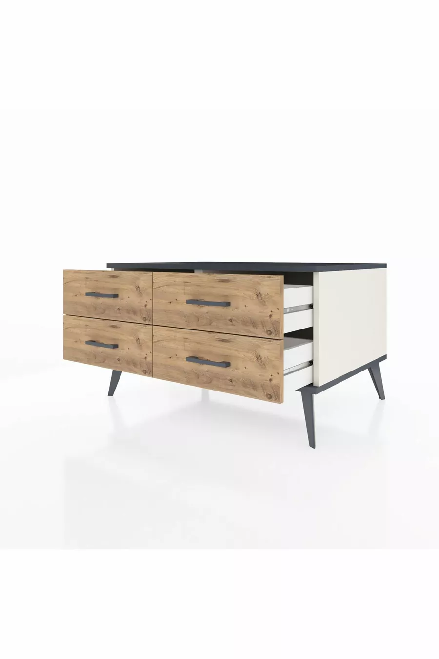 Kronos Kast 4 Planken Agaat-Antraciet/Den