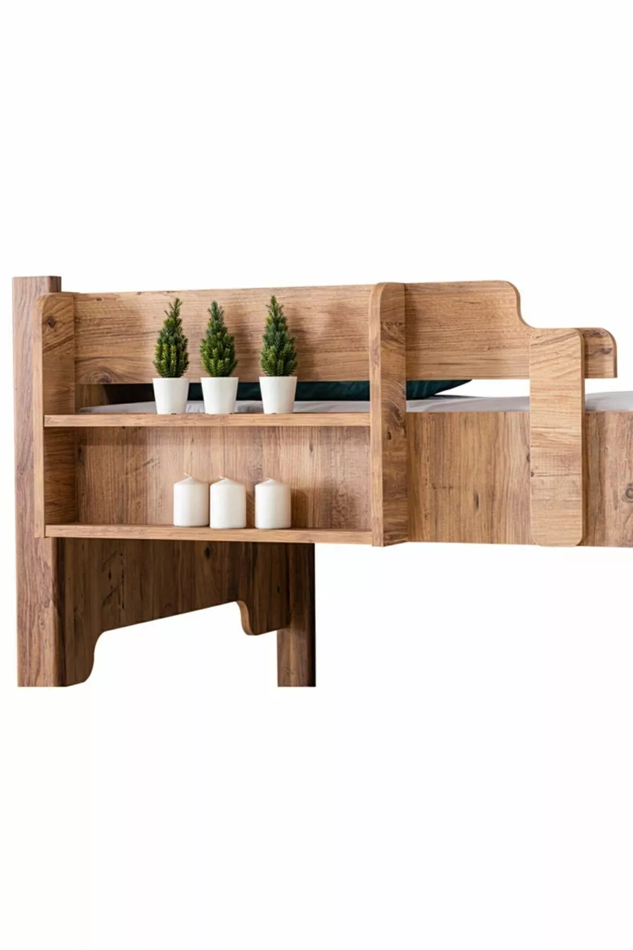 MDF Profiel Stapelbed, Avrasya Afneembaar Stapelbed, Stapelbed met Kleine Bedden Walnoot