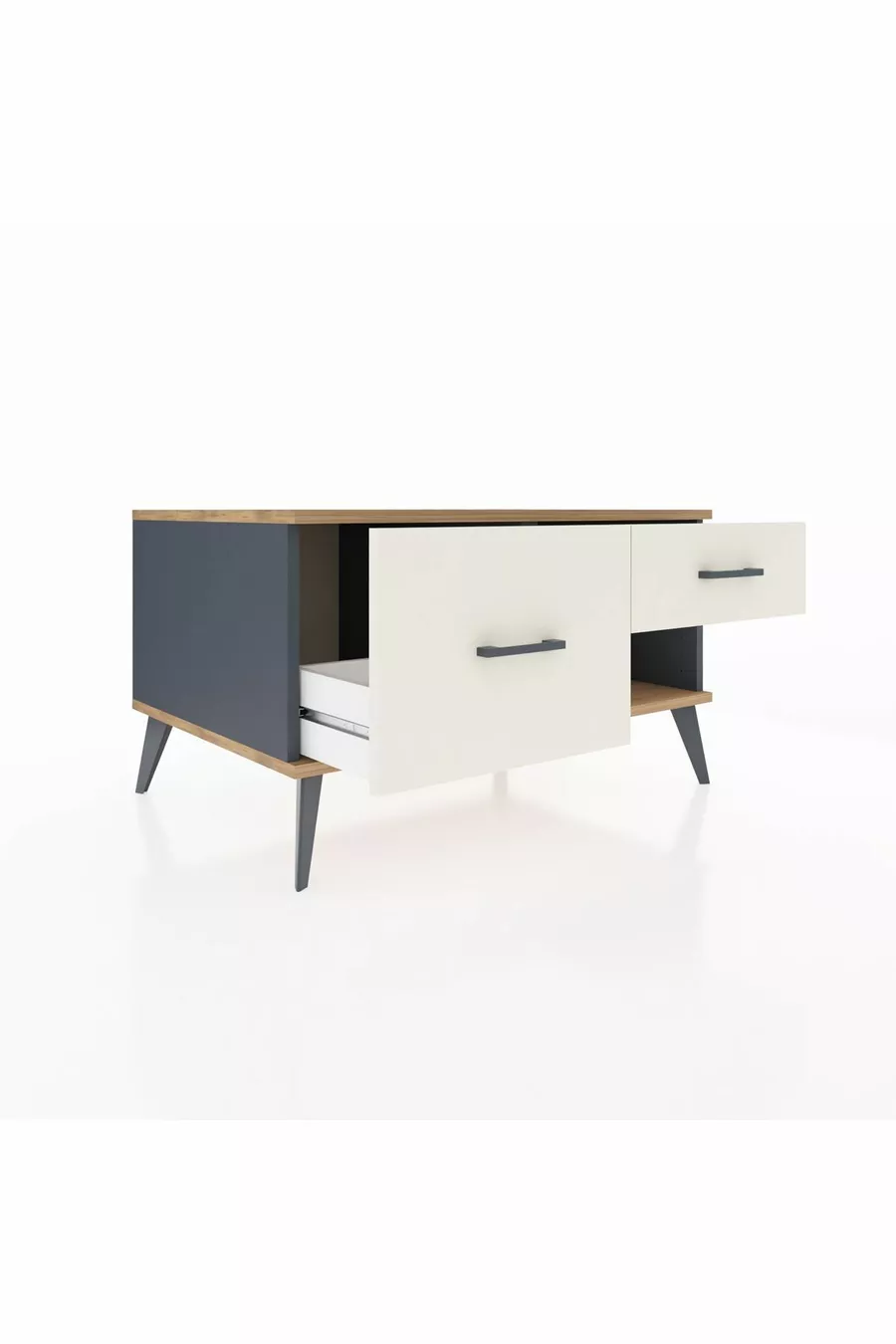 Kronos Dresser 2 Drawer Anthracite-Pine/Aytaşı
