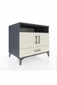 Commode Kronos avec 3 étagères, 1 tiroir et 2 portes, Anthracite-Pierre de lune