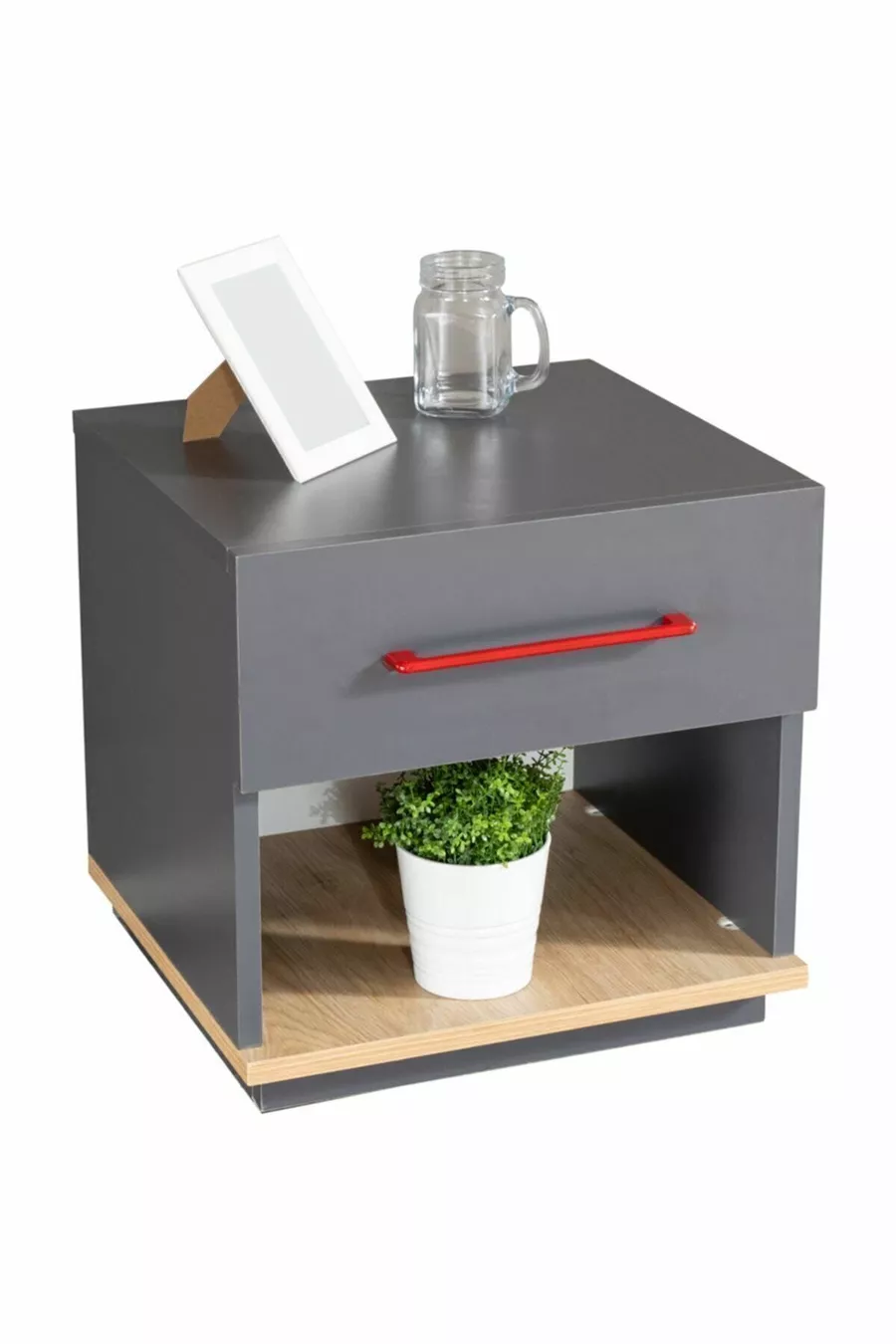 Table de chevet, Table de chevet avec un tiroir unique pour l'entrée