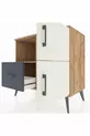 Commode Hyperion avec 2 étagères, 1 tiroir et 2 portes, en pin et gris anthracite