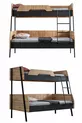 Ranza, Letto a Castello Doppio Lungo Alba, cm - cm - Noce-Antracite + 2 Materassi Comfort