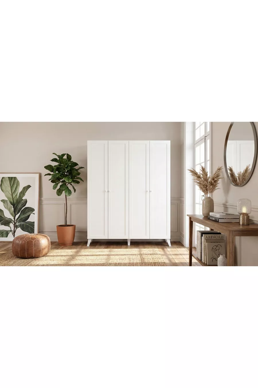 Armoire à 4 portes Maya blanche
