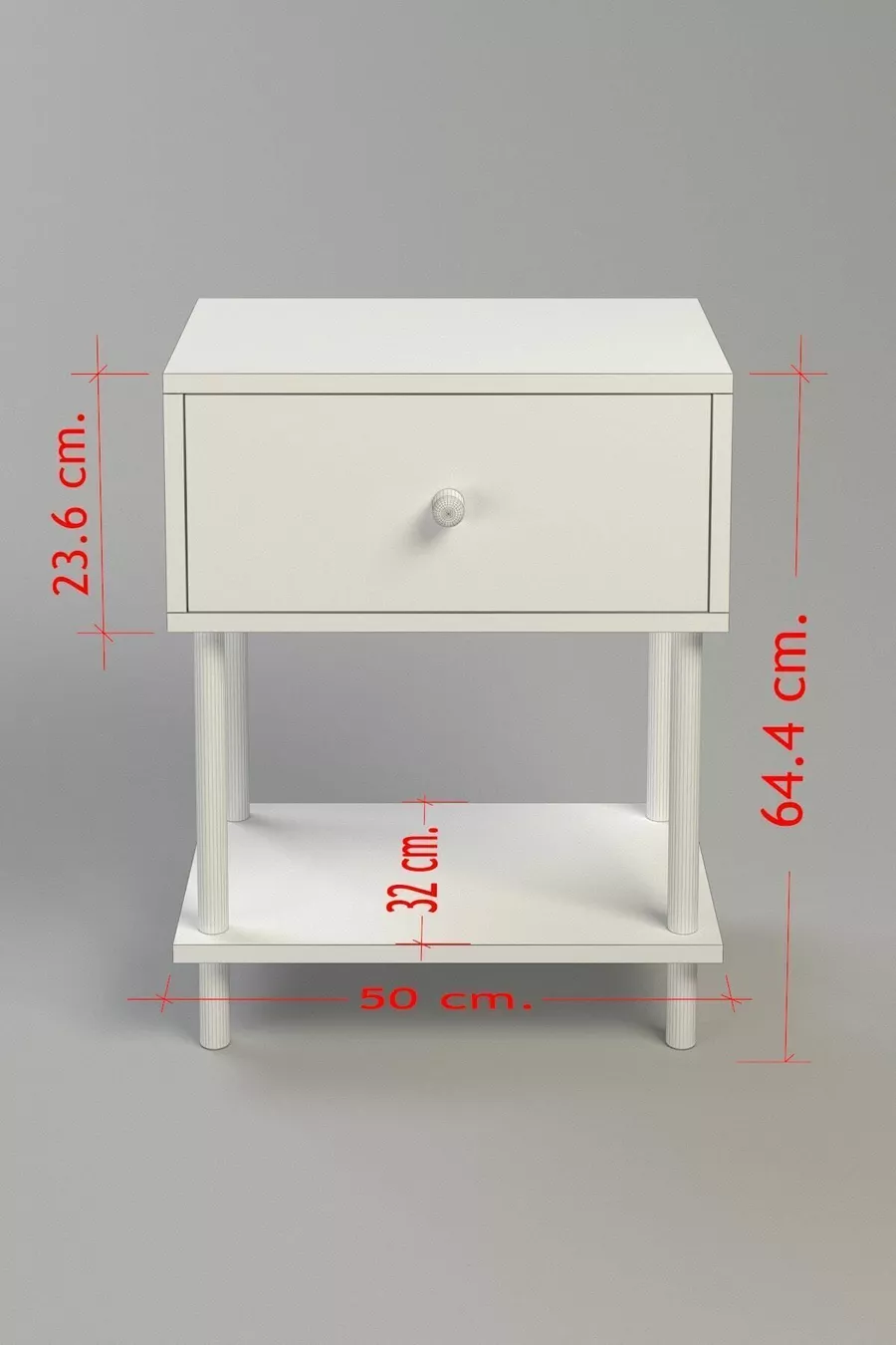 Table de chevet moderne avec étagère et couvercle batant, organisateur de chambre à coucher avec pieds en bois - Chêne Saphir