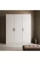 % MDF 3-Door Storage Cabinet |  cm | White – Modern Multi-Purpose Wardrobe