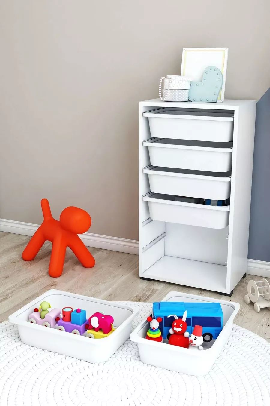 6-Basket Multipurpose Cabinet, Kitchen Cabinet, Children's Toy Cabinet, Toy Organizer