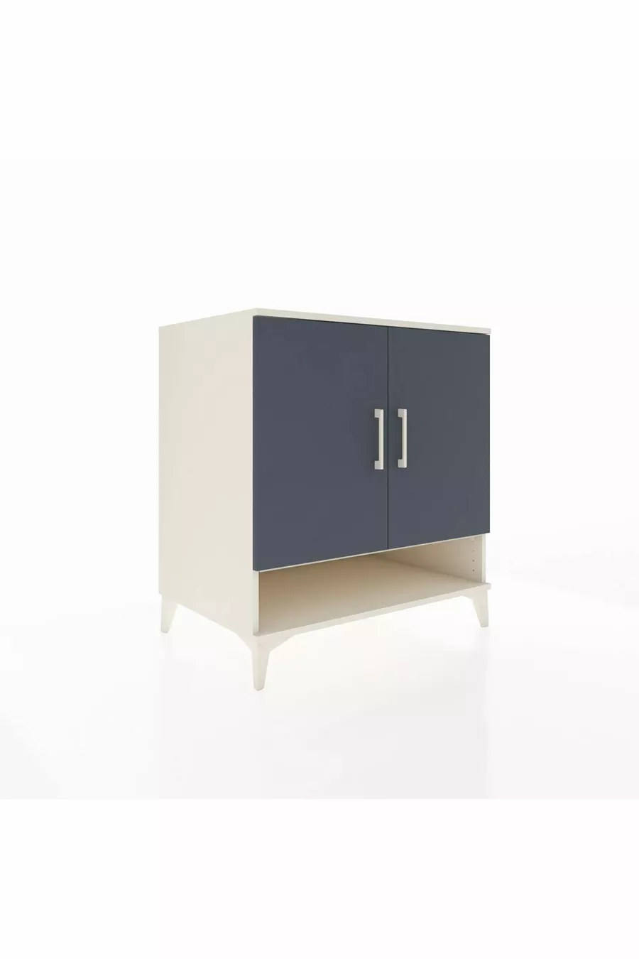 Commode Kronos 3 étagères 2 portes Pierre de lune-Anthracite