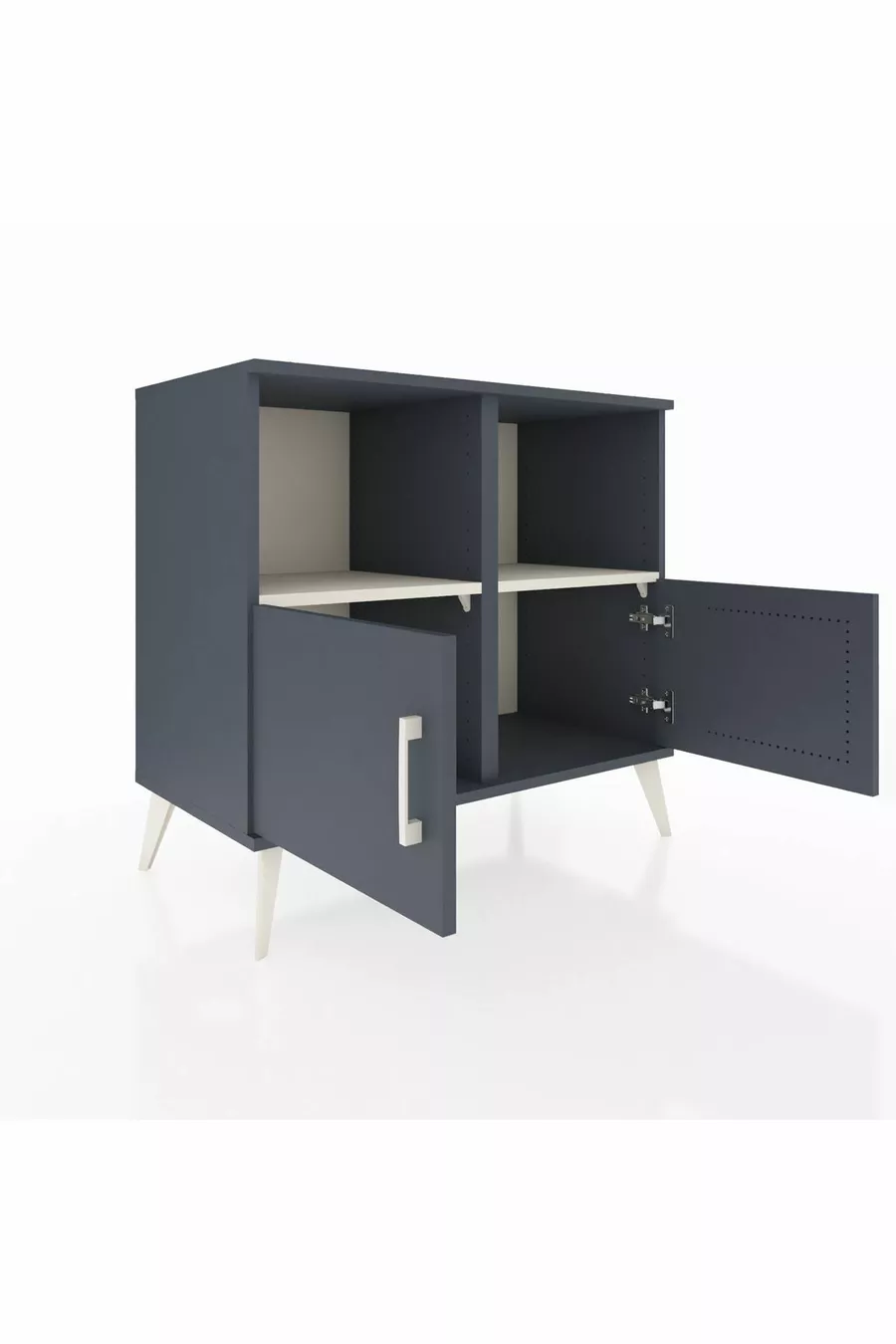 Hyperion Dresser 2-Shelf 2-Door Anthracite-Anthracite/Marble
