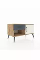 Commode Hyperion avec une étagère, un tiroir et une porte, Pins-Patine/Anthracite