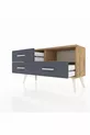 Arges Dresser Single Shelf 3 Drawers Pine-Pine/Anthracite