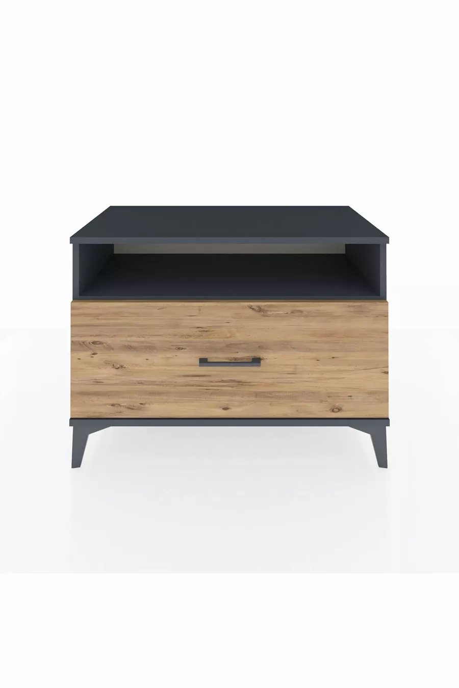 Commode Hyperion à une étagère et un tiroir, anthracite-pin