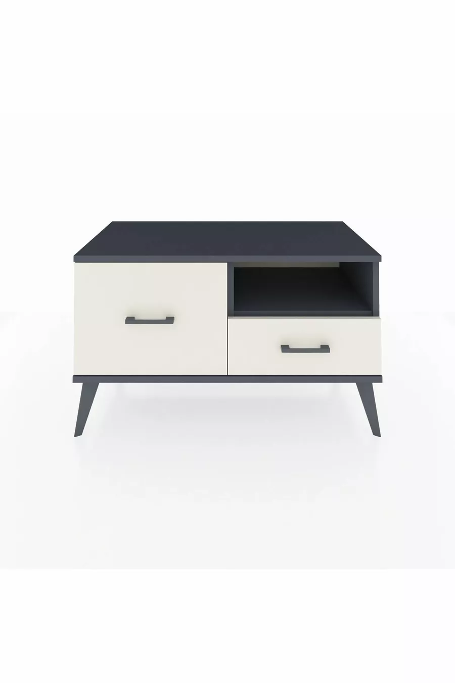 Commode Hyperion à une étagère et 2 tiroirs Anthracite-Anthracite/Pierre de lune