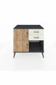Commode Kronos à une étagère, 2 tiroirs, 2 portes Anthracite-Sapin/Pierre de lune
