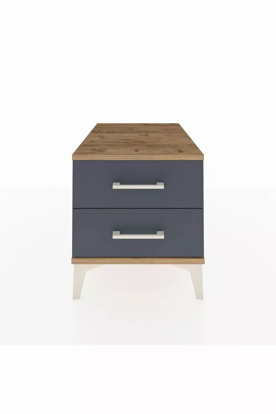 Kronos Nightstand 2-Drawer Pine-Anthracite